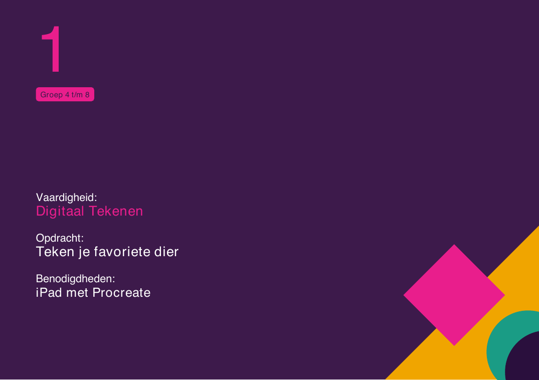 Opdrachtkaart: digitaal tekenen