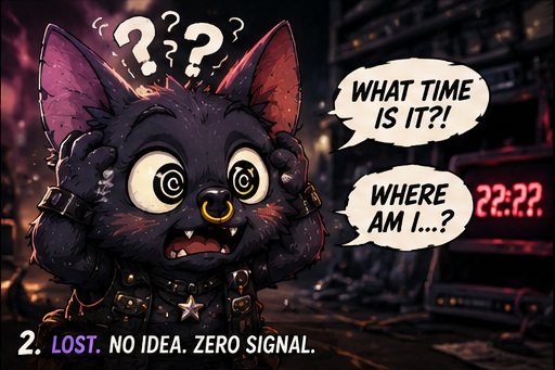 Panel 2 — Lost. No idea. Zero signal.